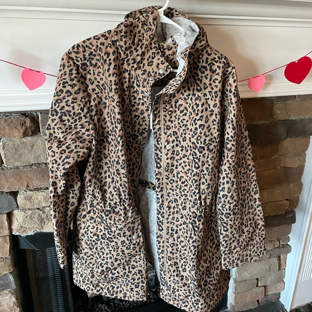 J.Crew Leopard Rain Jacket/Coat